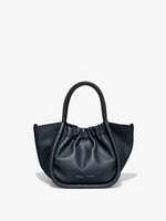 Front image of Small Ruched Crossbody Tote in DARK NAVY