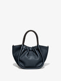 Back image of Small Ruched Crossbody Tote in DARK NAVY
