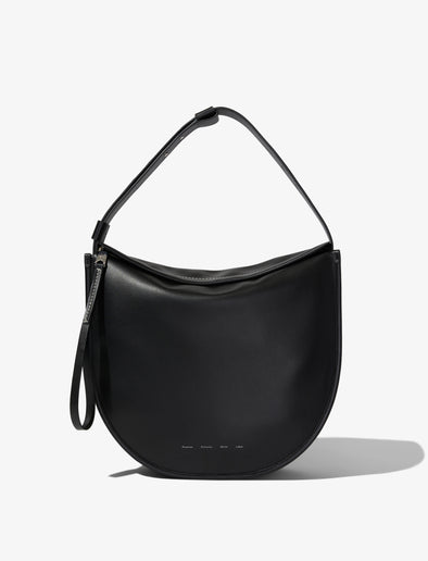 Front image of Baxter Leather Bag in BLACK