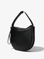 Side image of Baxter Leather Bag in BLACK