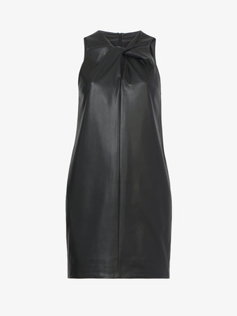 Still Life image of Faux Leather Sleeveless Dress in BLACK