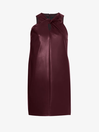 Still Life image of Faux Leather Sleeveless Dress in PLUM