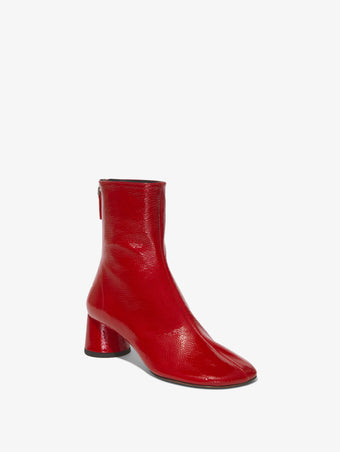 Front 3/4 image of Patent Glove Boots in Red