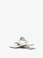 Back 3/4 image of Pipe Slide Sandals in WHITE