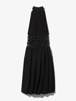 Still Life image of Crepe Jersey Crochet Waist Dress in BLACK