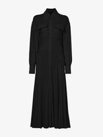 Still Life image of Pleated Matte Jersey Shirt Dress in BLACK