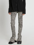 Detail  image of Stretch Zebra Jacquard Pants in BLACK/ECRU