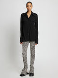 Front  image of Stretch Zebra Jacquard Pants in BLACK/ECRU