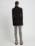 Back  image of Stretch Zebra Jacquard Pants in BLACK/ECRU
