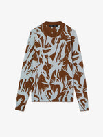 Still Life image of Floral Silk Jacquard Sweater in FATIGUE MULTI