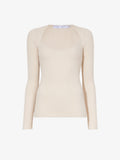 Still Life image of Plaited Rib Scoop Neck Sweater in BONE/PALE CASHEW