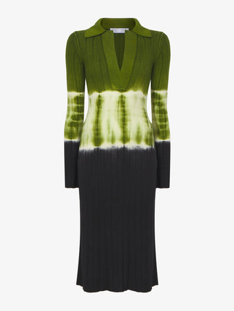 Still Life image of Dip Dye Knit Dress in LEAF/BLACK