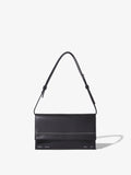 Front image of Small Accordion Flap Bag in BLACK