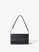Front image of Small Accordion Flap Bag in BLACK