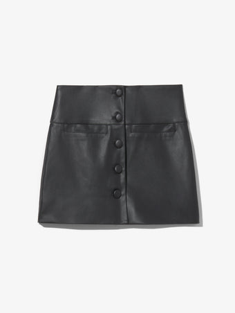 Flat image of Faux Leather Mini Skirt in black