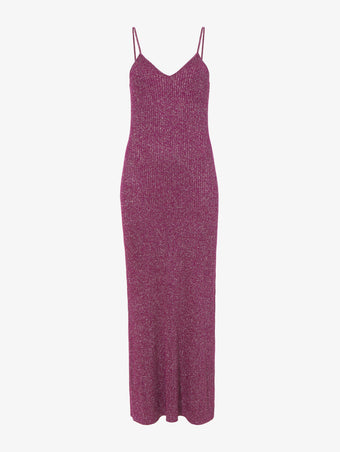Still Life image of Lurex Maxi Dress in MAGENTA/SILVER