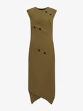 Still Life image of Matte Viscose Crepe Spiral Dress in FATIGUE