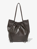 Front image of Drawstring Tote in DARK CHOCOLATE