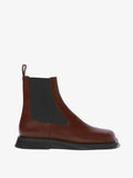 Front image of Square Chelsea Boots in Dark Brown