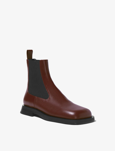 3/4 Front image of Square Chelsea Boots in Dark Brown