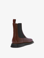 3/4 Back image of Square Chelsea Boots in Dark Brown