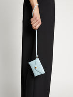Image of model holding Card Holder in BABY BLUE
