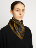 Image of model wearing Painted Spiral Handkerchief in FATIGUE