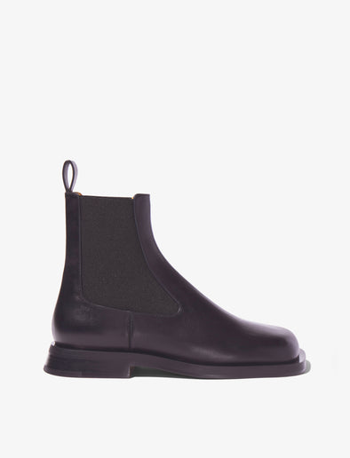 Front image of Square Chelsea Boots in Black