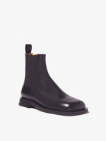 3/4 Front image of Square Chelsea Boots in Black