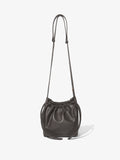 Back image of Drawstring Pouch in DARK CHOCOLATE with strap extended