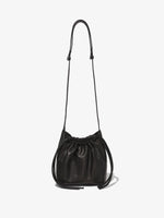 Back image of Drawstring Pouch in BLACK with strap up