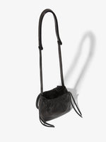 Aerial image of Drawstring Pouch in BLACK with strap up