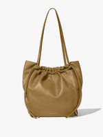 Front image of Drawstring Tote in TRUFFLE