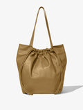 Side image of Drawstring Tote in TRUFFLE