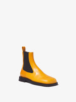 3/4 Front image of Square Chelsea Boots in Medium Orange