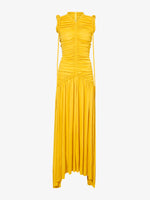 Still Life image of Viscose Jersey Sleeveless Cinched Dress in YELLOW