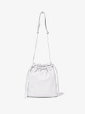 Front image of Drawstring Pouch in OPTIC WHITE with straps extended