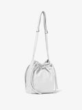 Side image of Drawstring Pouch in OPTIC WHITE with straps extended