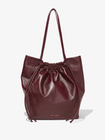 Front image of Drawstring Tote in DARK RED