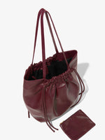 Interior image of Drawstring Tote in DARK RED