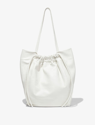 Back image of Drawstring Tote in OPTIC WHITE