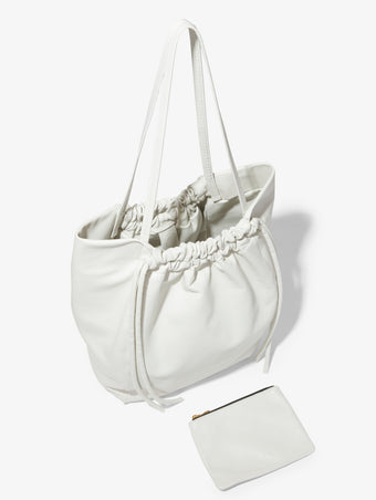 Interior image of Drawstring Tote in OPTIC WHITE