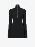 Proenza Schouler flat image of Viscose Rib Zip Sweater in black