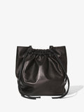 Back image of Drawstring Tote in BLACK with straps down
