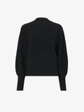 Still Life image of balloon sleeve cashmere jumper in BLACK