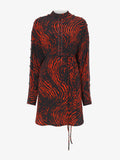 Still Life image of Leopard Crepe De Chine Shirt Dress in RED MULTI