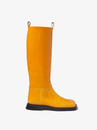Front image of Square Riding Boots in Medium Orange