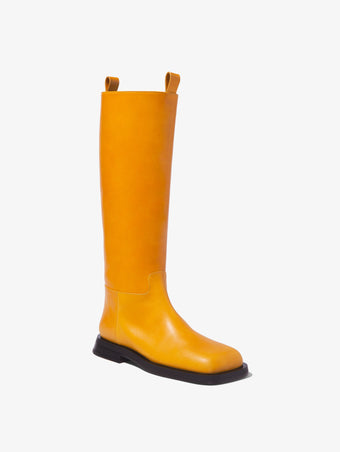 3/4 Front image of Square Riding Boots in Medium Orange