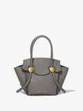 Front image of Small Grainy Leather Pipe Bag in STONE