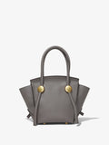 Back image of Small Grainy Leather Pipe Bag in STONE